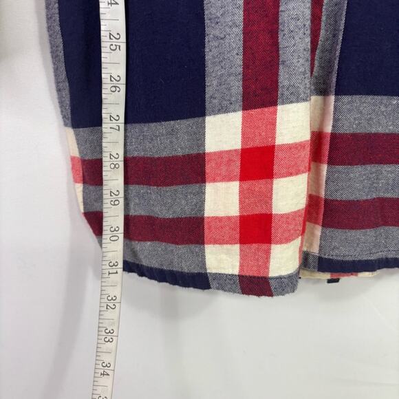 Aerie Red White & Blue Plaid Shirt with Draw String Waist Size Medium SS0877 - Picture 3 of 9